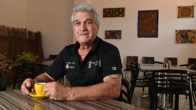 Outback Caltex/Oliver Street Cafe owner Peter Simatos says Greek migrants in Coober Pedy have formed their own ‘family’. Picture: Tricia Watkinson