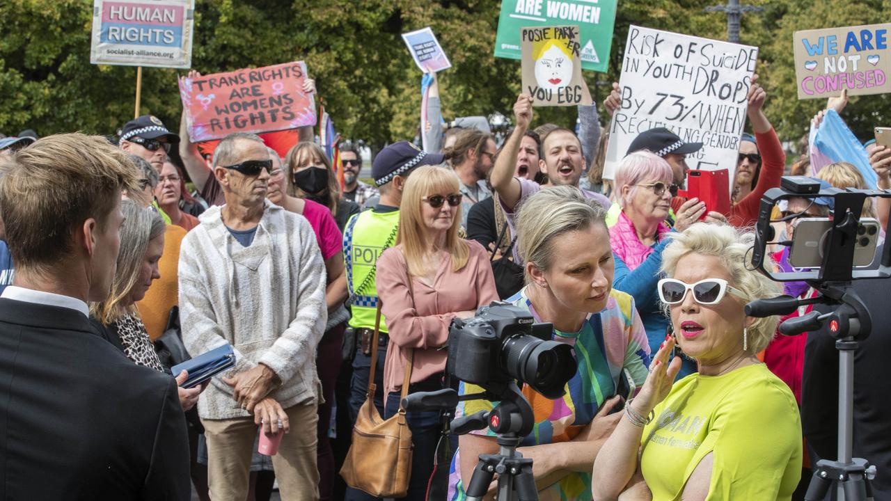 Photo Gallery Lgbtqi Supporters Clash With Anti Trans Rally On Hobart