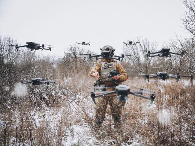 Ukrainian soldier with drones. Ukrainian soldier with drones. Credit: National Guard of Ukraine/Twitter.