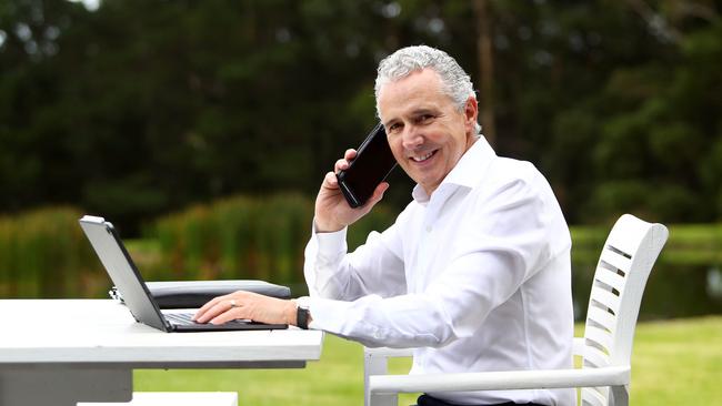 Telstra CEO Andy Penn said the company was considering mandatory jabs for frontline workers. Picture: Aaron Francis/The Australian