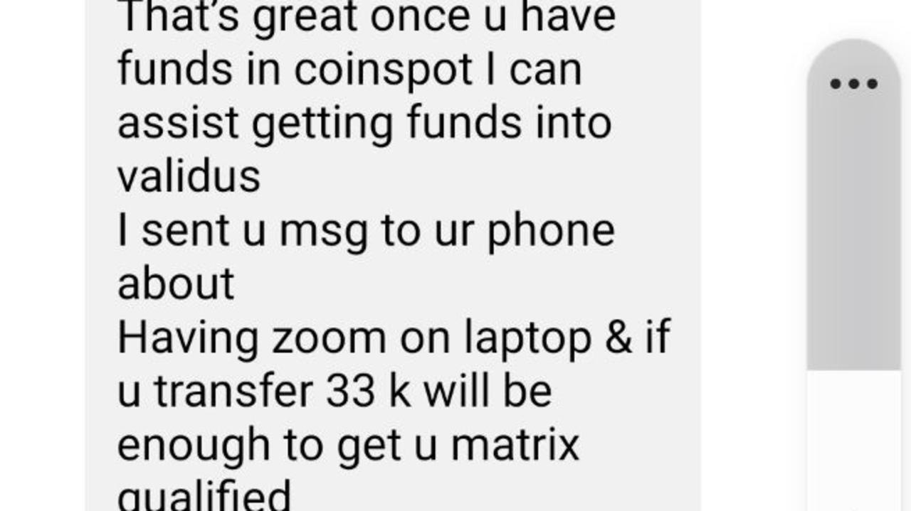 Text messages sent to Danny by the scammers. Picture: Supplied