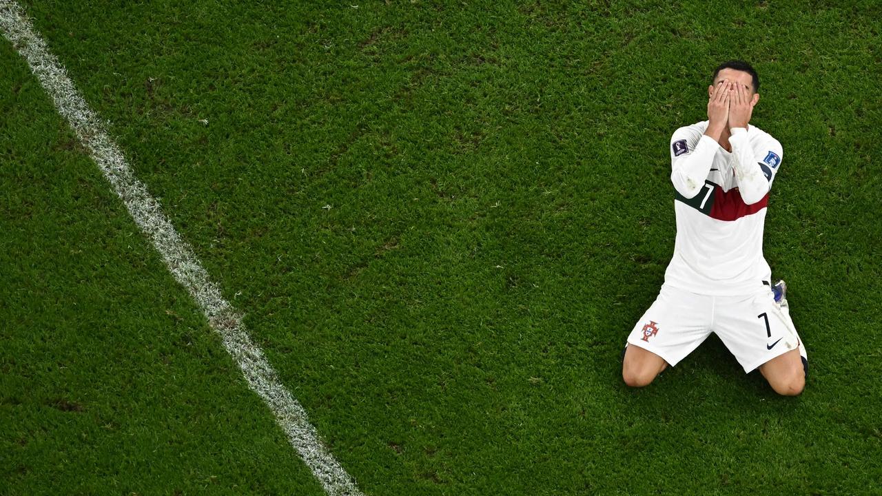 Portugal's forward Cristiano Ronaldo was a shattered man. Picture: Manan Vatsyayana / AFP