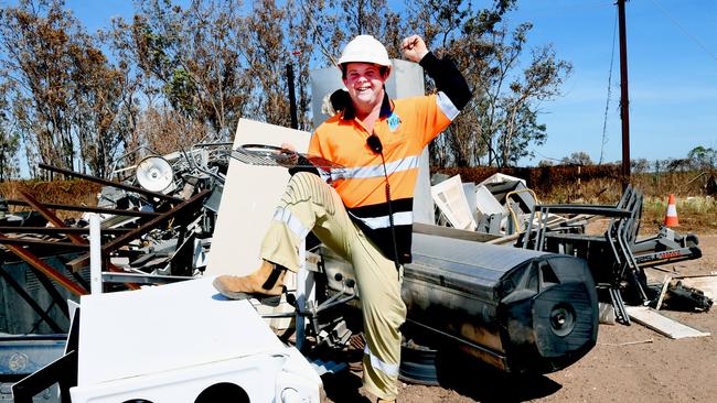 Brendan Arbouin during the pre-cyclone clean-up in 2020. Picture: Katrina Bridgeford.