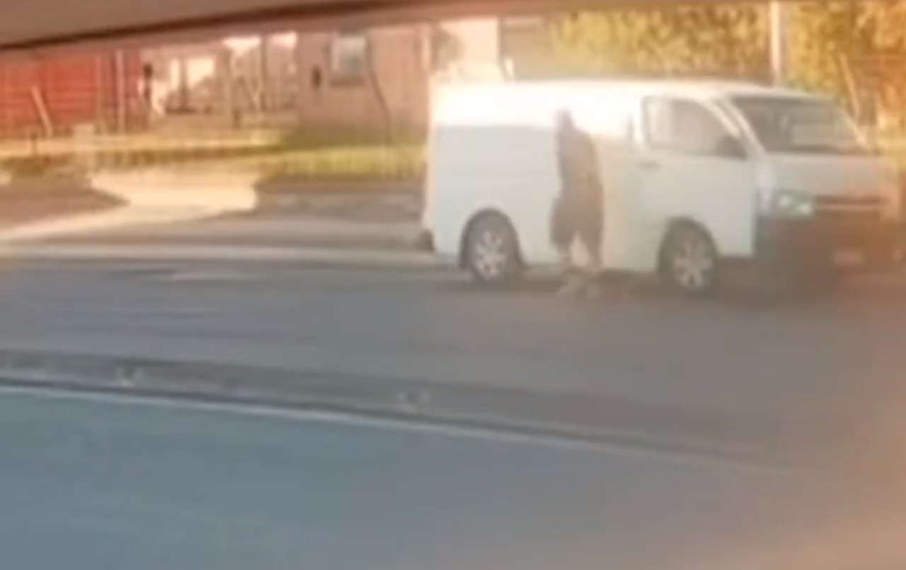 Police are on the hunt for a van and its driver following a hit and run crash at Kilburn on Tuesday morning. Picture: 7NEWS