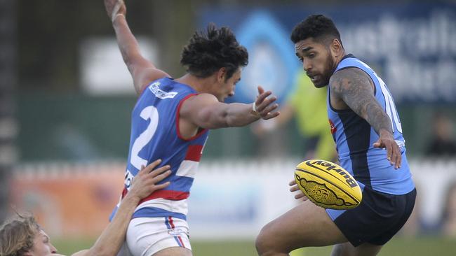 Former Sturt gun Byron Sumner (right) has joined Virginia in the APFL. Picture: Dean Martin