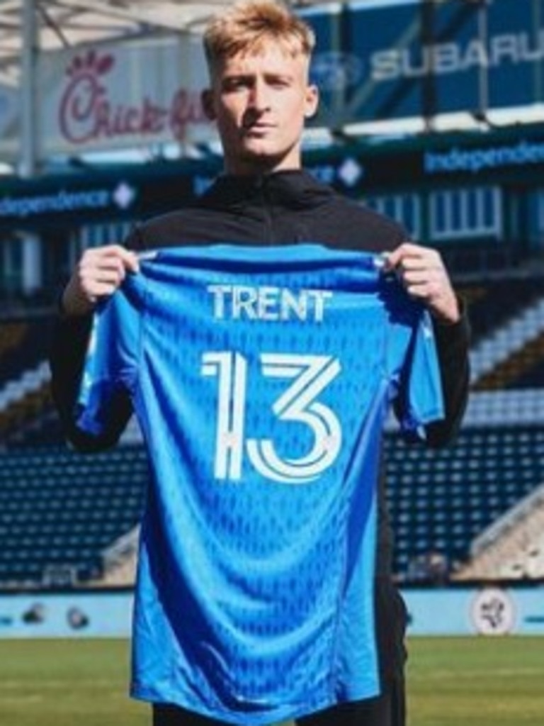 Holden Trent after being announced as part of the Philadelphia Union. Photo: Instagram