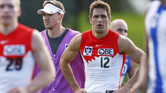 Josh Kennedy suffered a hamstring injury in the VFL for the Swans. Picture: Getty Images