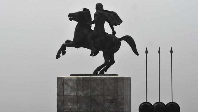 A similar Alexander the Great statue in the Greek city of Thessaloniki. Picture: AFP Photo/Sakis Mitrolidis