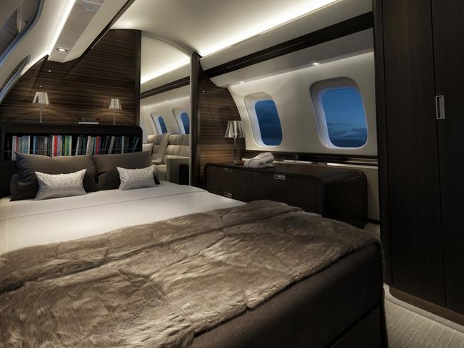 The bedroom on the plane is better than in most people’s homes. Picture: Bombardier