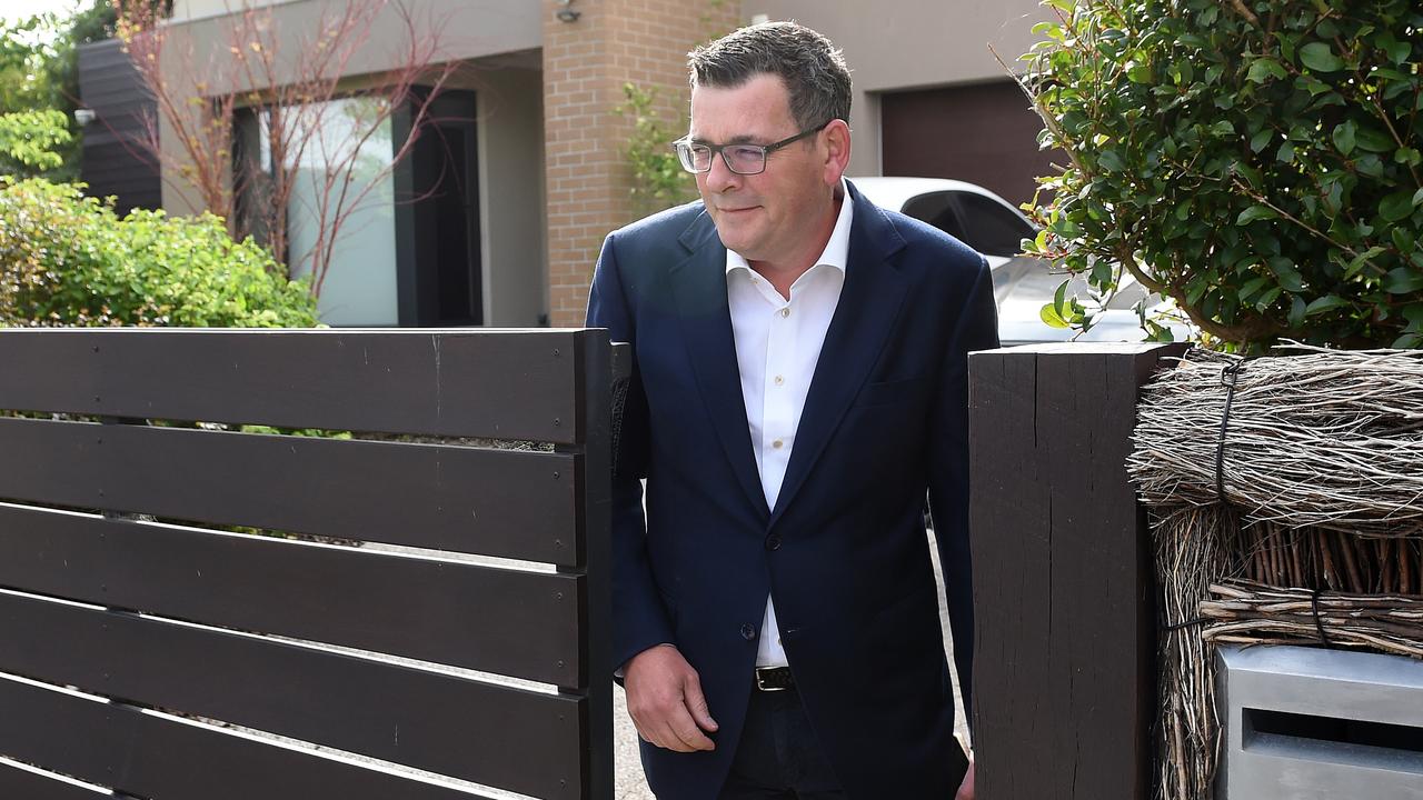 Victorian Premier Daniel Andrews leaves home for his last day as premier. Mr Andrews served in the top job for nine years. Picture: NCA NewsWire / Josie Hayden