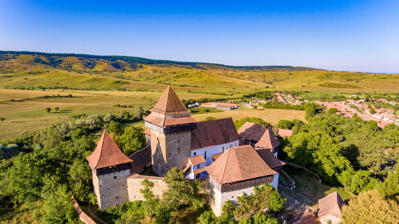 Viscri Fortified Medieval Saxon Church in the village of Viscri, Transylvania, Romania built as a stronghold fortification by the Saxons in Transylvania