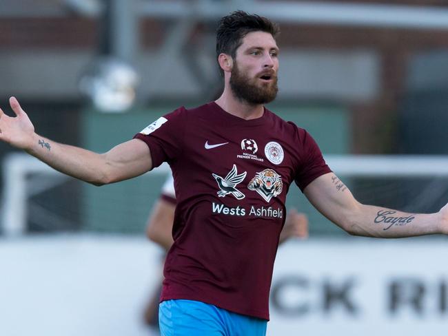 SYDNEY, NSW - APRIL 7: APIA Leichhardt striker Chris Payne in the FNSW NPL1 Men's between APIA Leichhardt Tigers and Rockdale City Suns at Lambert Park (Photos: Damian Briggs/FNSW)