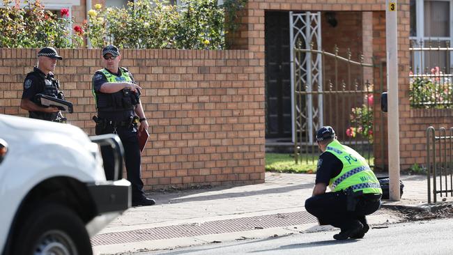 Police at the scene. Picture: NewsWire / David Mariuz