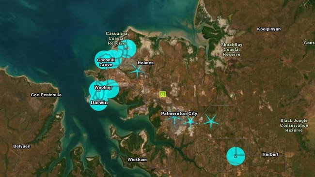 Geoscience Australia’s felt grid showed the vast majority of people who experienced tremors were situated in the northern suburbs and CBD. Source: Geoscience Australia.