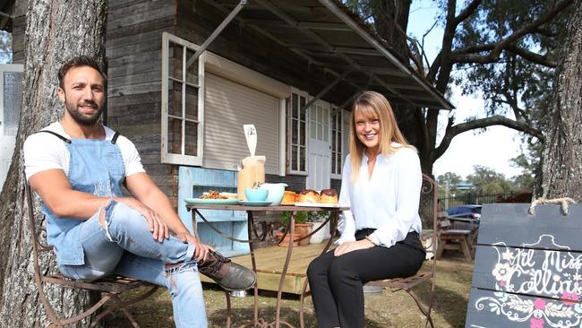 Little Miss Collins owner Tony Moussa with Hills Shire Mayor Yvonne Keane at Bella Vista Farm.