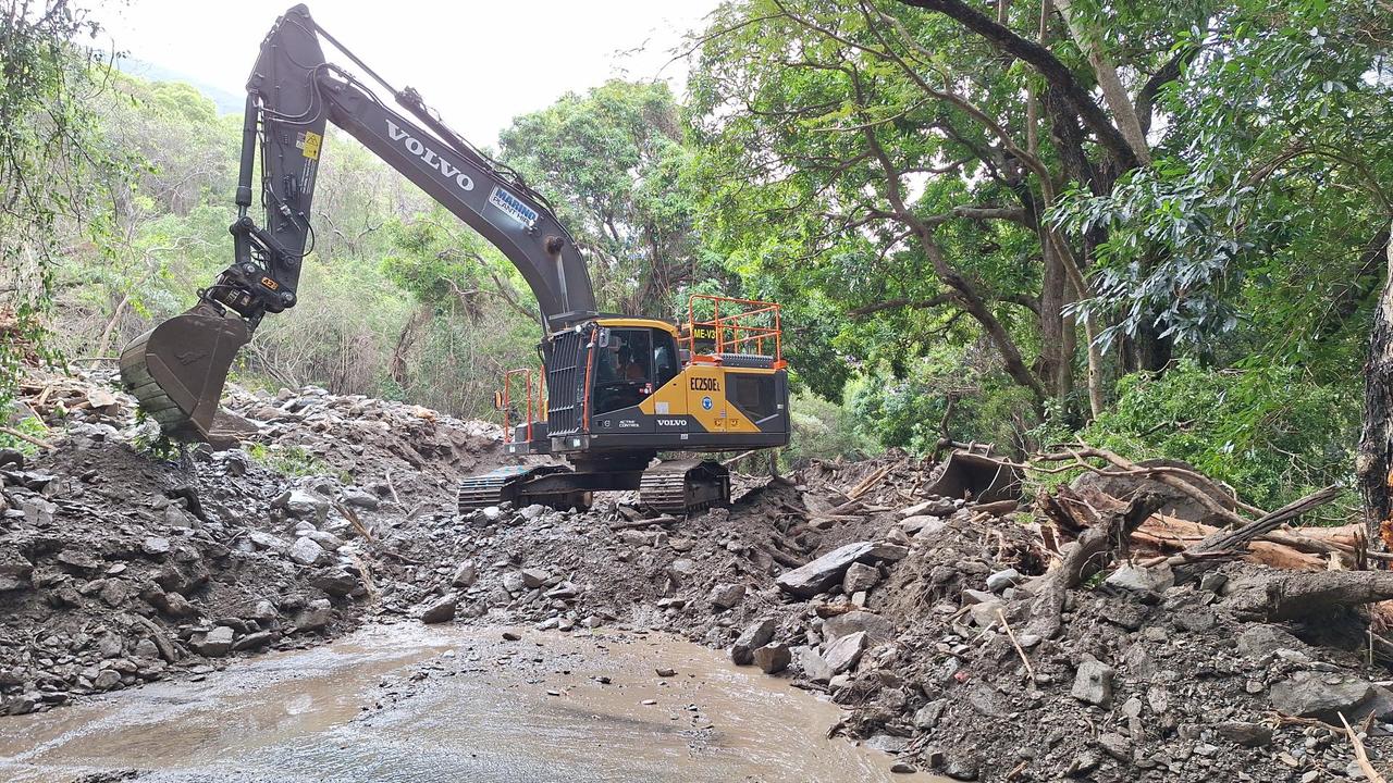 An incredible before and after on the Captain Cook Highway at Ellis Beach thanks to our hard working crews. , In just a few hours, these all-stars were able to clear a majority of the flood debris covering this section of the road., Clean-up and repairs are still underway in the aftermath of ex Tropical Cyclone Jasper. Picture TMR