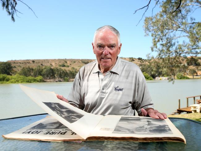 West Adelaide legend Neil Kerley at his home in Walker Flat in 2015. Picture: Simon Cross