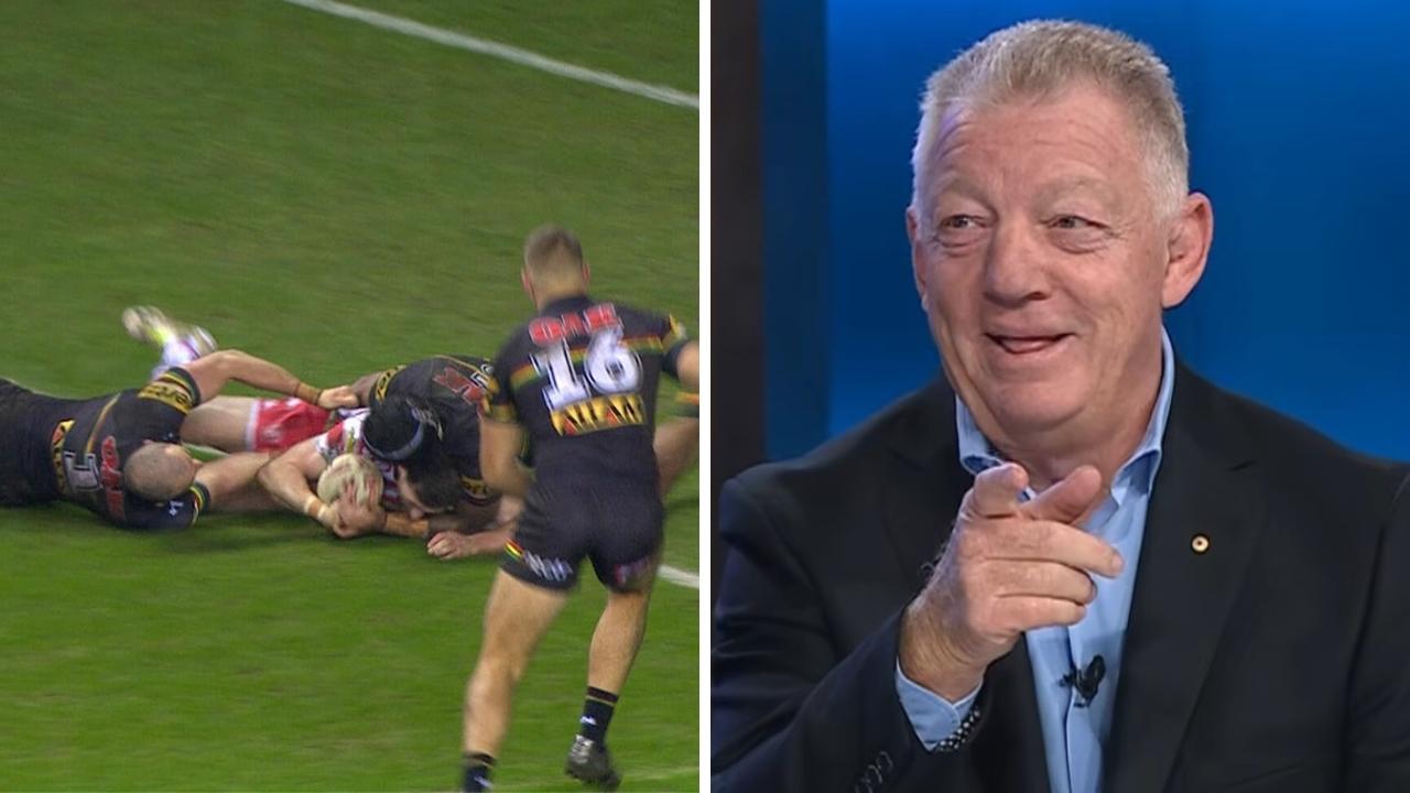 Phil Gould couldn't believe it. Photo: Fox League and Facebook, NRL on Nine.