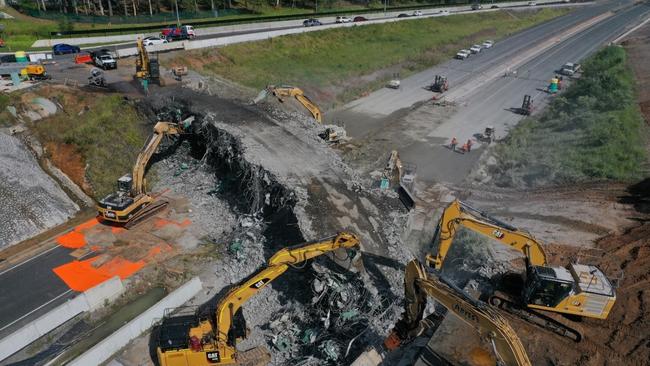 The old Maroochydore Rd bridge (pictured) was demolished in January 2023 to make way for the new upgrades. Photo: TMR