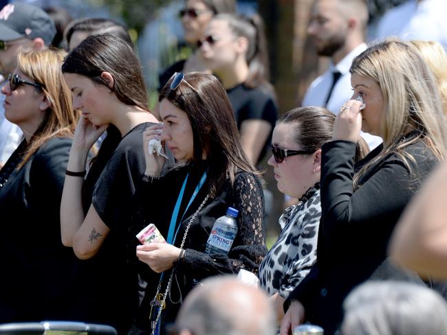 Family, friends and colleagues farewell Celeste Manno, 23, at a funeral service in Whittlesea. Picture: NCA NewsWire / Andrew Henshaw