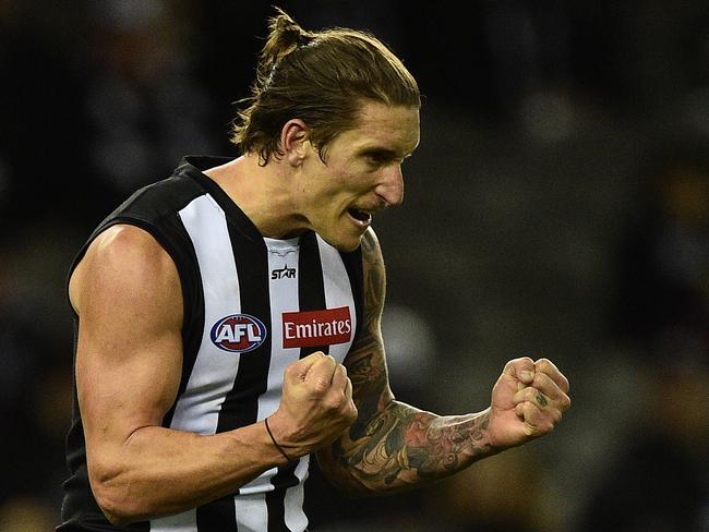 Jesse White booted three goals for Collingwood. (AAP Image/Julian Smith)