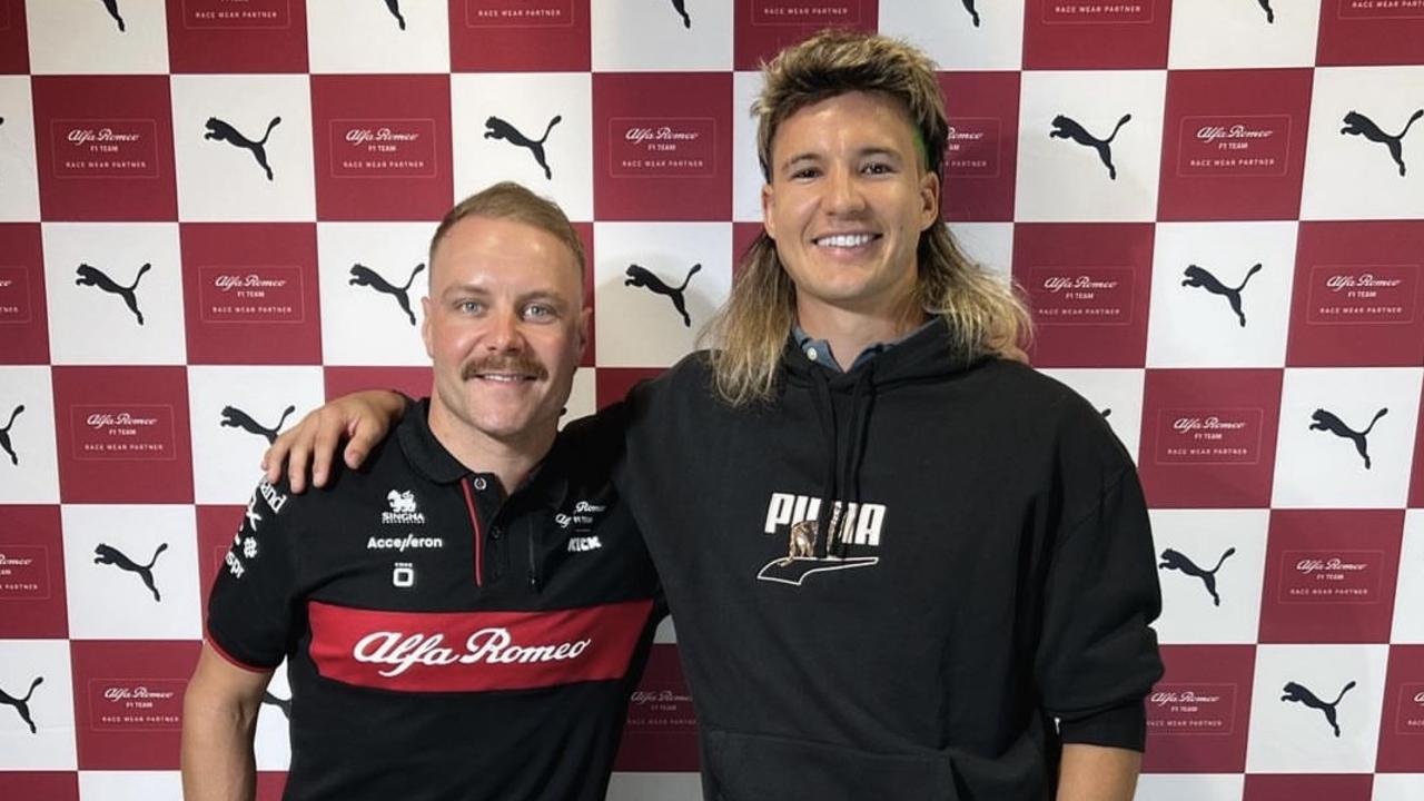 Baulch with Alfa Romeo Formula One driver and fellow Puma ambassador Valtteri Bottas. Photo: Instagram