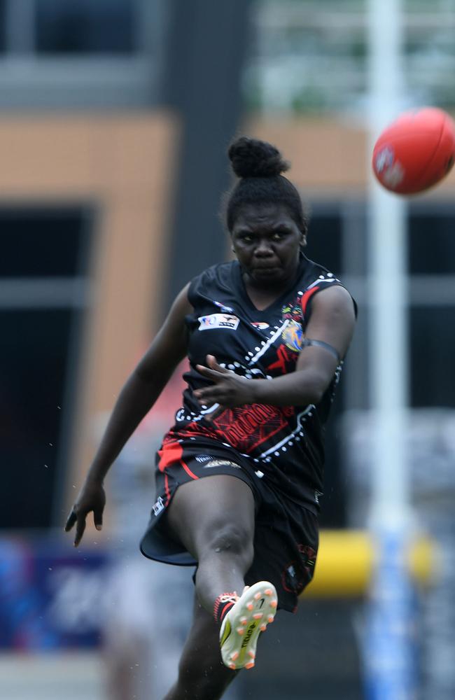 Tiwi Bombers in the first game of the women's NTFL 22/23 season. Picture: (A)manda Parkinson