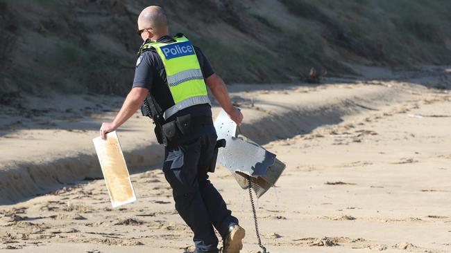 Police at the scene. Picture: Alan Barber/Geelong Advertiser/ NewsWire