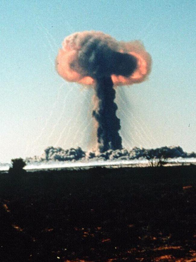 Maralinga atomic bomb test mushroom cloud from the 1950s.