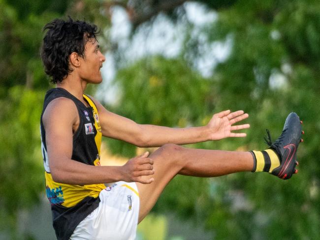 Nightcliff young gun Andy Moniz-Wakefield has been highly impressive in his rookie Premier League season. Picture: Aaron Black/AFLNT Media