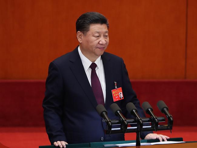 Mr Xi made many nationalistic references during the speech. Picture: Lintao Zhang/Getty Images/AP