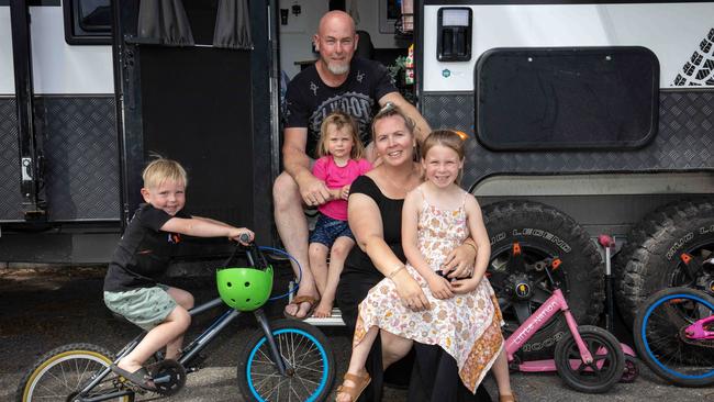 The Thompson family have packed up their lives and are hitting the road because the cost of living and electricity prices are too high. Picture Emma Brasier