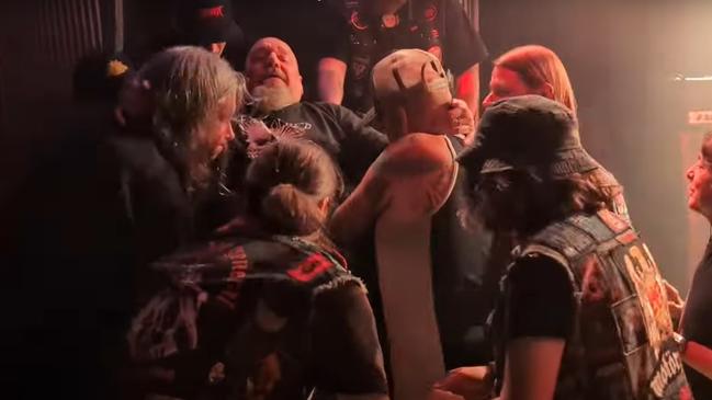 A fan-filmed video of Di’Anno’s concert in Adelaide shows him exhausted and breathless at times. Picture: YouTube