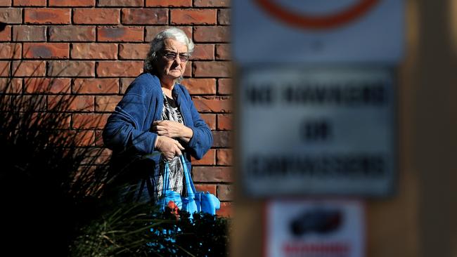 People milled around the nursing home when an emergency meeting was called. Pics Adam Heade