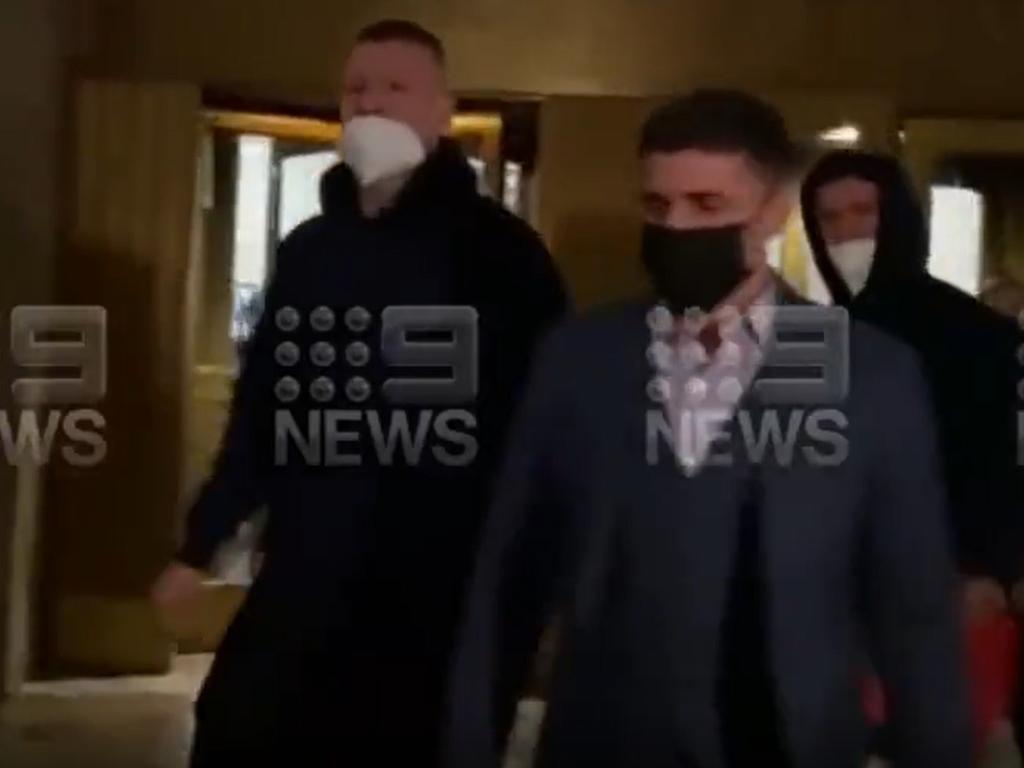 Jordan De Goey has just been released in New York after being set a December 8 court date. Picture: Channel 9