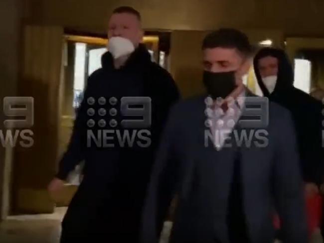 Jordan De Goey has just been released in New York after being set a December 8 court date. Picture: Channel 9