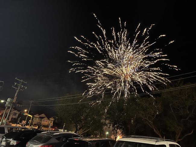 Fireworks at Maryborough's Christmas carols event.