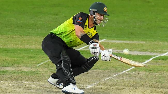 Matthew Wade plays a shot during his match-winning knock. Picture: AFP.