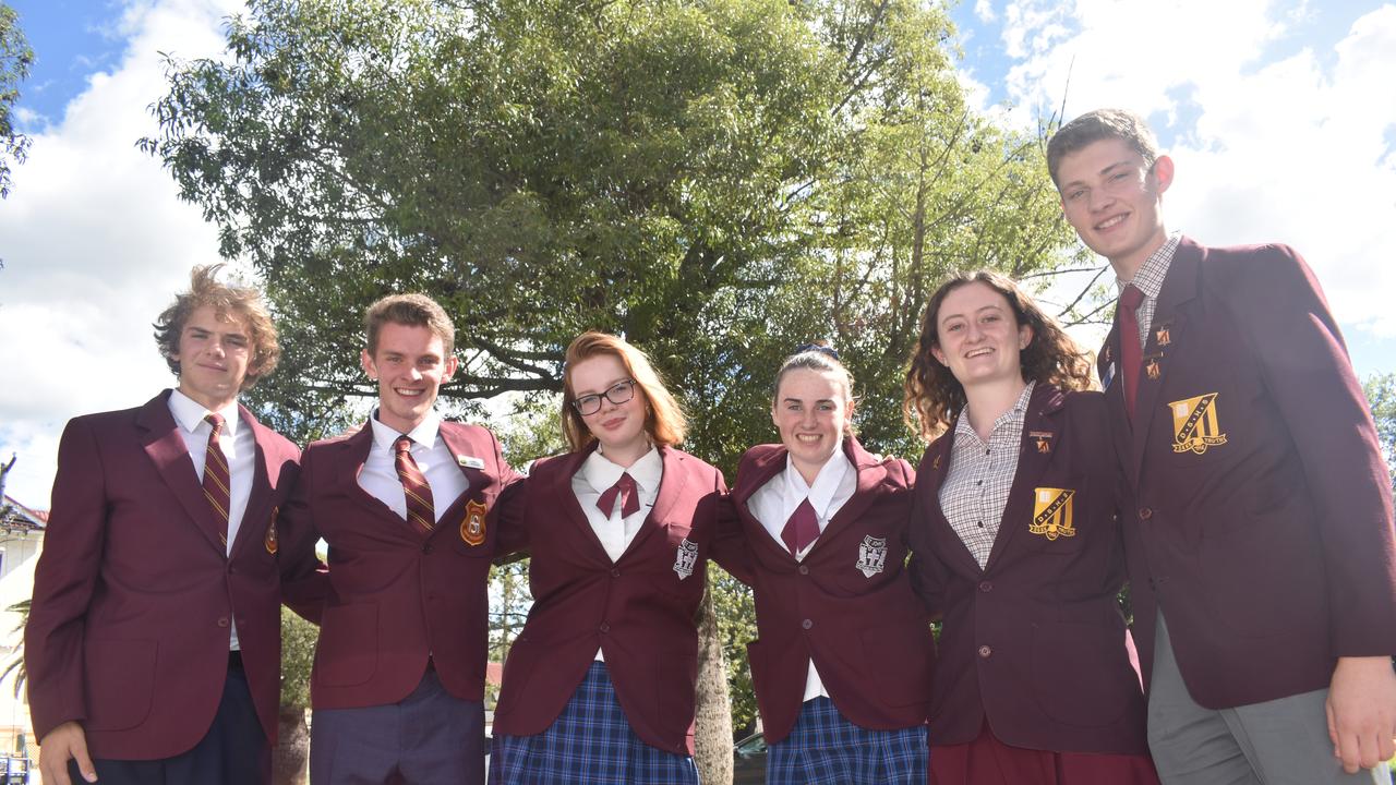 Lions Youth of the Year finalists Johannes Dickman and Lachlan Ries (Chinchilla), Kaitlin Radford and Hannah Coffey (Roma), Grace Butters and Karsten Duval (Dalby).