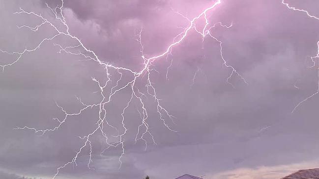 Lightning over Nattai Ponds in the NSW Southern Highlands. Picture: David Hofman ,