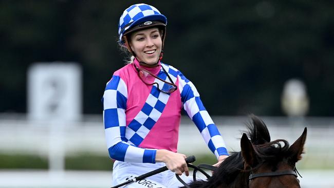 Jockey Louise Day will again partner the Ron Quinton-trained Miss Mya after winning on the mare last start. Picture: AAP Image