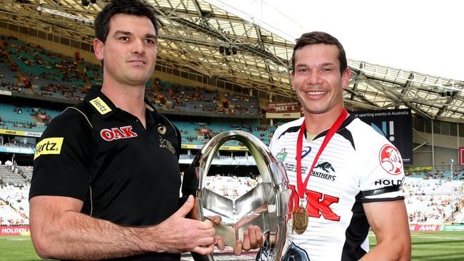 Brent Naden and Cameron Ciraldo after the 2015 Holden Cup grand final.