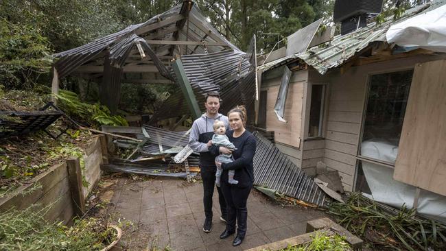 Braeden Tairi, his wife Bri and their baby boy Levi had a near death experience at their home in Kalorama. Picture: NCA NewsWire / Wayne Taylor