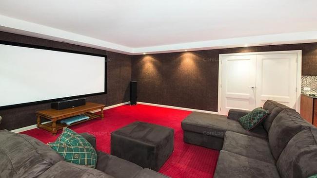 The basement theatre room — the perfect retreat for angsty teenagers.