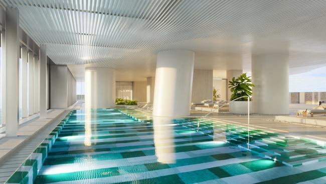 A pool inside the tower.