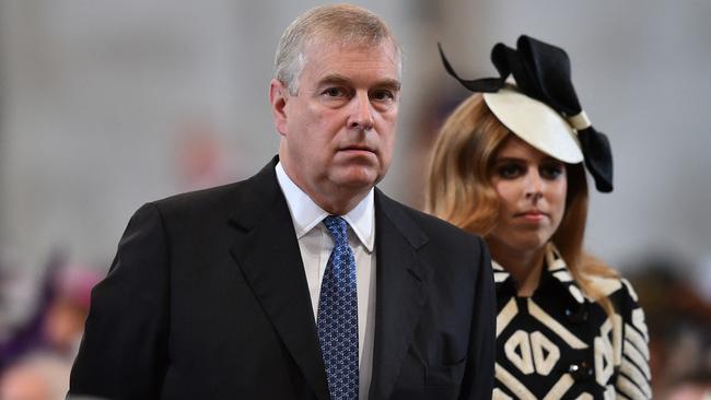 The Duke of York with his daughter, Princess Beatrice. Picture: AFP