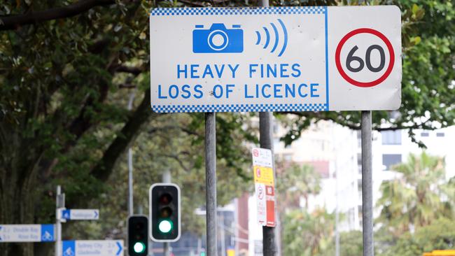 The opposition claim the NSW government’s decision to remove warning signs for mobile speed cameras has resulted in a surge of fines. Picture: Richard Dobson