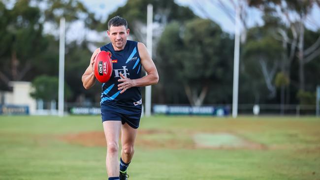 Temby is still a fixture in the Blues’ reserves at 44 years old, and is one of our SA country footy legends. Picture: Tom Huntley