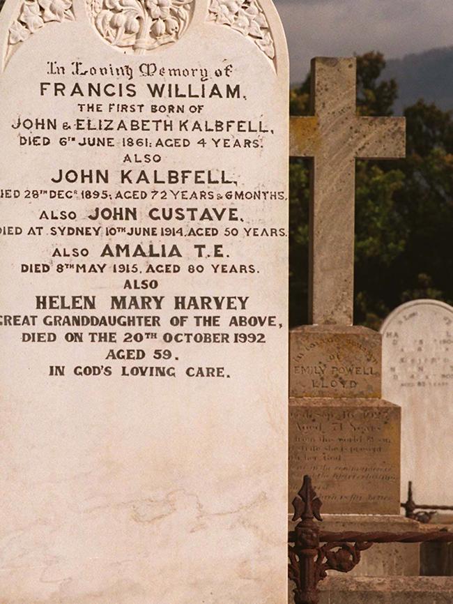 Grave of Helen Harvey at Hobart Cemetery. Picture: Supplied