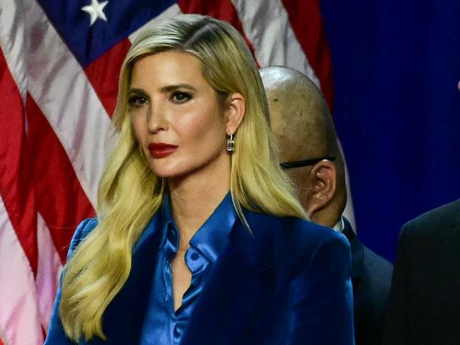 Ivanka Trump and her husband Jared Kushner listen to Former US President and Republican presidential candidate Donald Trump speak an election night event at the West Palm Beach Convention Center in West Palm Beach, Florida, early on November 6, 2024. (Photo by Jim WATSON / AFP)